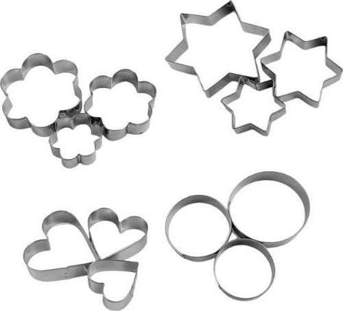 Büro Ev Ofis Mutfağı için 12ADET Paslanmaz Çelik Kurabiye Kalıbı Seti