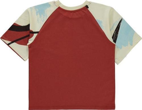 Serbest Fırça Baskılı Reglan Kol 10-13 Yaş Tişört - Turuncu13-14 Yaş