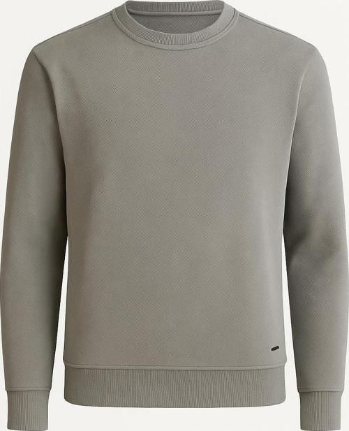 Troy Erkek Slim Fit Uzun Kol Sıfır Yaka Sweatshırt-7442