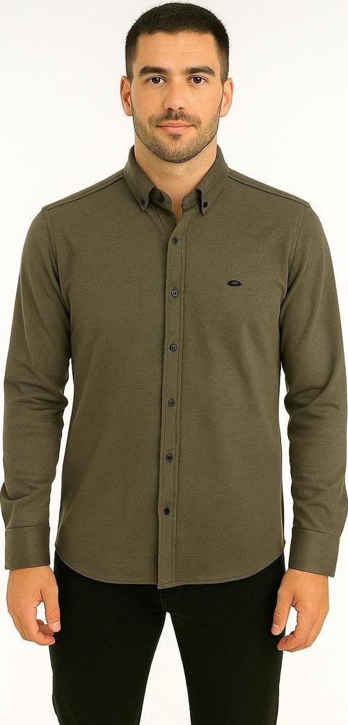 Cafes Uzun Kol Slim Fit Erkek Gömlek - 7434