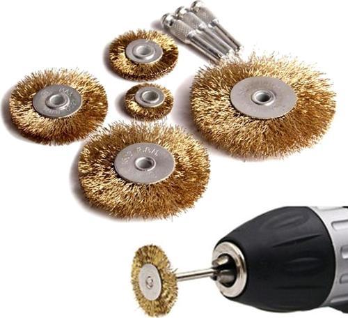 Tel Matkap Hobi Fırça 5+3 Pim 8 Parça Set Tel Fırça Seti Matkap Ucu Tel Fırça Pas Kir Boya Temizleme