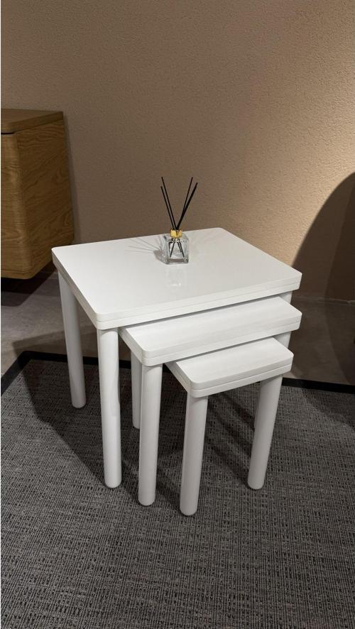 3LÜ BOHEM ZİGON SEHPA FULL BEYAZ