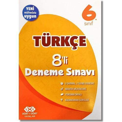 4X4 Yayınları 6. Sınıf Türkçe 8'Li Deneme Sınavı
