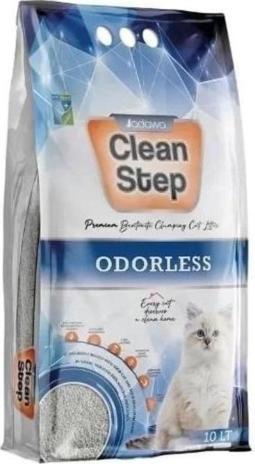 Clean Step Odorless Aktif Karbonlu Kokusuz İnce Taneli Topaklanan Bentonit Kedi Kumu 10 Lt