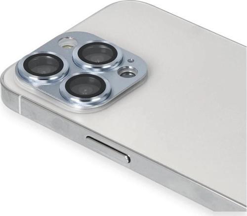 iPhone 13 Pro Max Pers Alüminyum Kamera Lens - Sierra Blue-(5796)