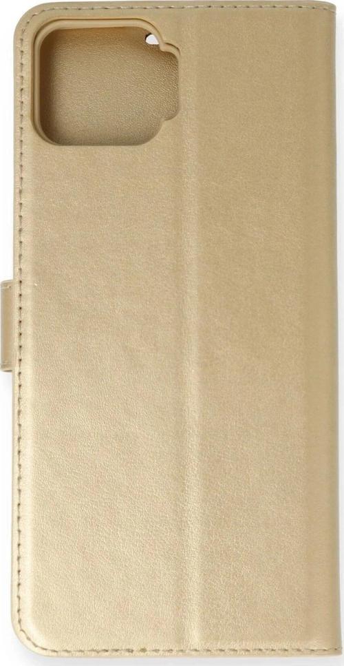 Oppo A73 Kılıf Trend S Plus Kapaklı Kılıf - Gold-(5796)