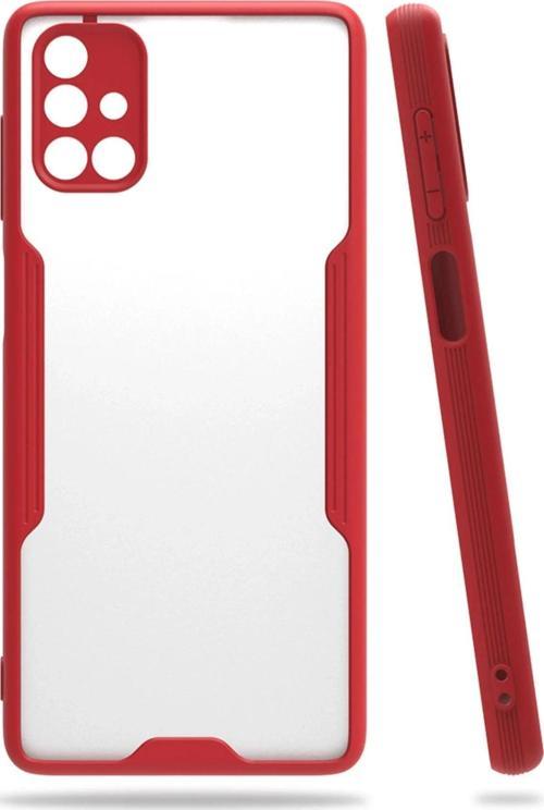 Samsung Galaxy M51 Kılıf Platin Silikon - Kırmızı-(5796)