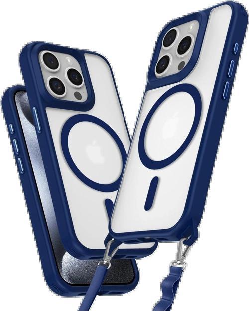 iPhone 15 Pro Max Kılıf Enka Magsafe Silikon Kılıf - Lacivert-(5796)