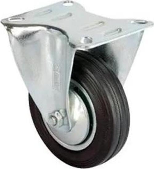 Servis Tekeri - Tablalı Siyah Sabit - Çap 80 Mm