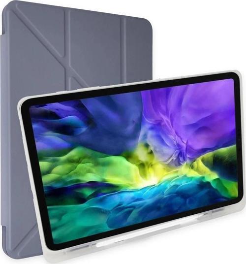 Samsung Galaxy P610 Tab S6 Lite 10.4 Kılıf Kalemlikli Mars Tablet Kılıfı - Lila-(5796)