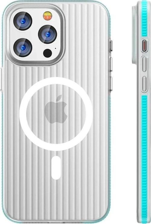 iPhone 16 Pro Max Line Magsafe Kapak - Mavi-(5796)