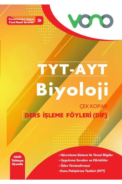 Vono Yayınları Tyt-Ayt Biyoloji Ders İşleme Föyleri