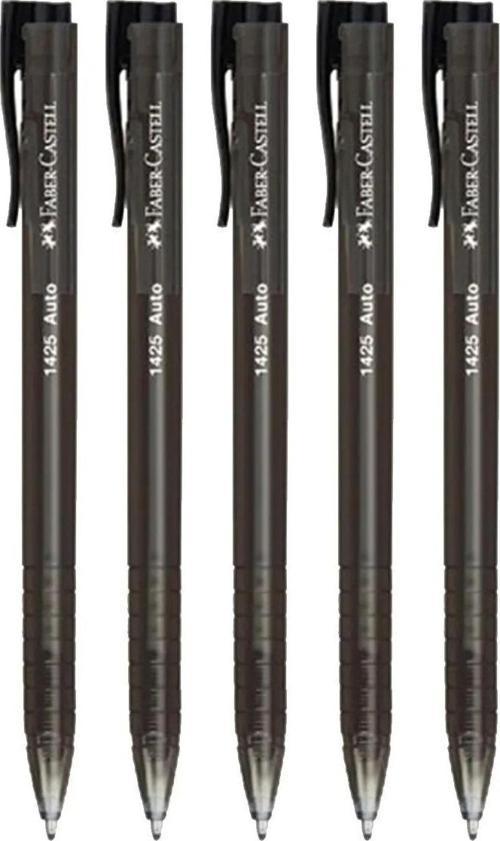 1425 Auto Basmalı Tükenmez Kalem Siyah - 5 Adet
