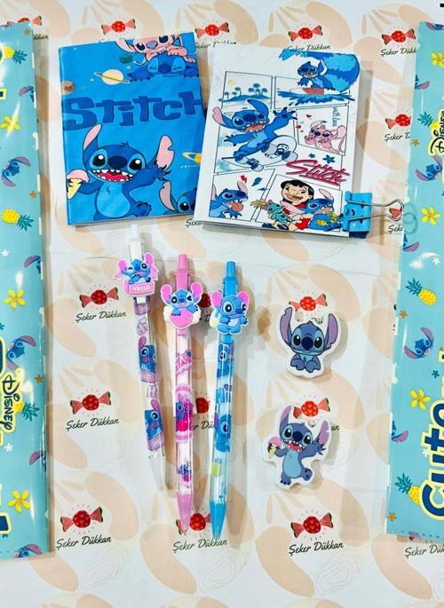 Stitch Temalı Kırtasiye Seti (2Defter+3Uçlukalem+2Silgi)
