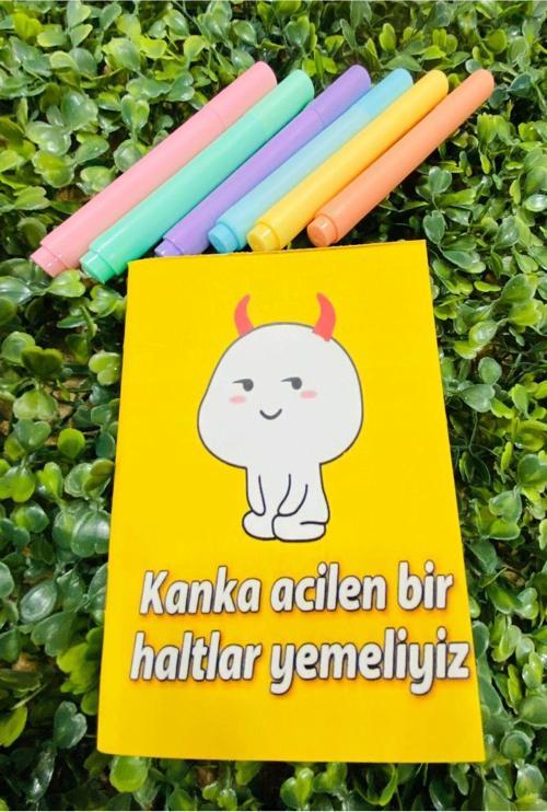 Kanka Acilen Bir Haltlar Yemeliyiz Çizgisiz Hediyelik Defter
