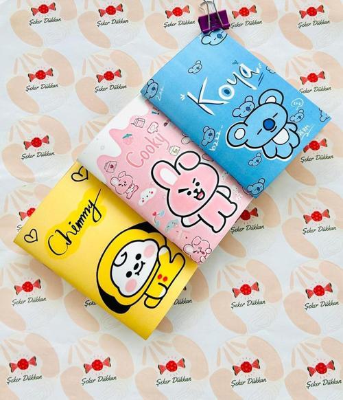 Bt21 Not Defteri 3'Lü Set Çizgisiz 10X14( Koya-Cooky-Chimmy ) 10X14