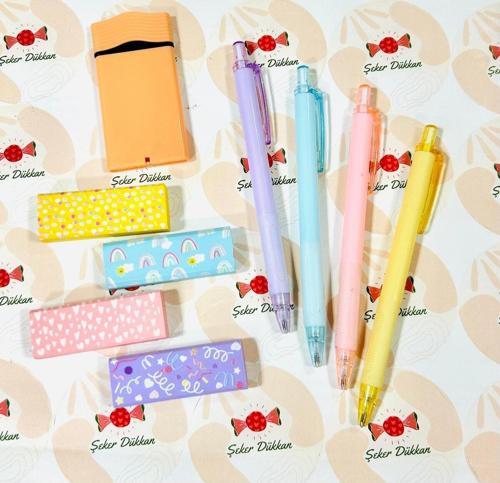 Pastel Renkler 0.7 Uçlu Kalem Seti (4 Kalem-4 Silgi-120'Li Uç)