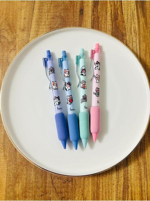 Sevimli Kedi Uçlu Kalem Klipsli & Süngerli (1Adet)