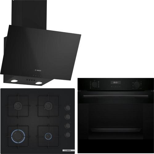 Siyah Ankastre Set HUA717BA0T-POP6C6P30O-DWK63PJ60T / Buhar Destekli Ankastre Fırın