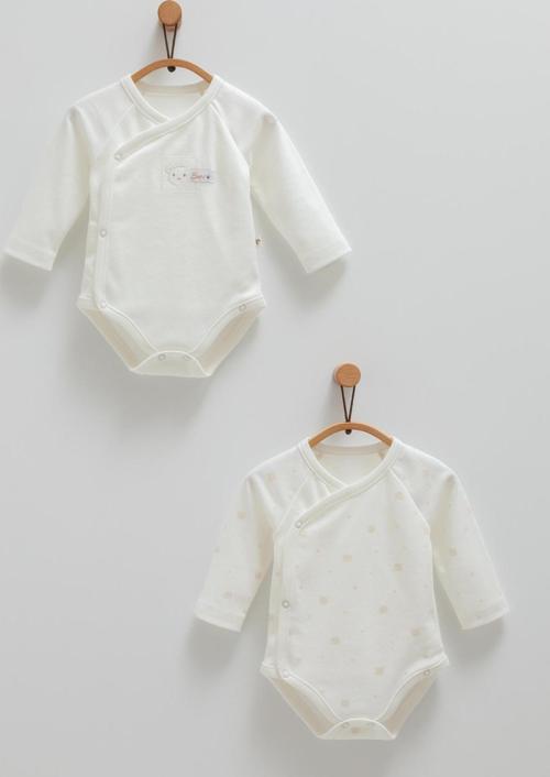 CUTE BEAR ANVELOP ÇITÇITLI İKİLİ BODY - CARAMELL  - BE1461 - Ekru - 6 - 9 Ay - BE1461-Ekru-6 - 9 Ay Ekru