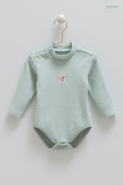 YARIM BALIKÇI BASIC ÇITÇITLI BODY - CARAMELL - BE2072 - Yeşil - 6 - 9 Ay - BE2072-Yeşil-6 - 9 Ay Yeşil