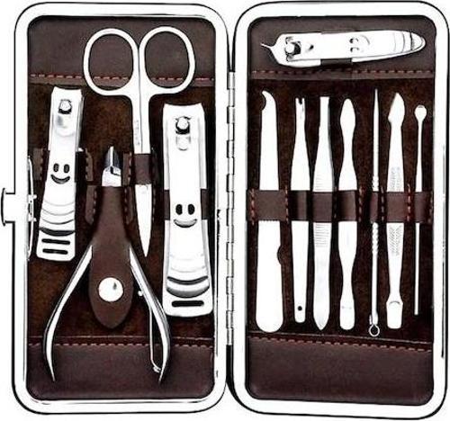 Profesyonel Çelik Manikür Pedikür Seti 12 Parça El Ayak Bakım