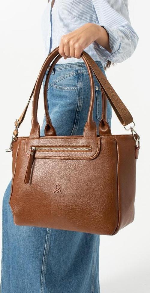 Suni Deri Kadın Omuz Çantası 35*28 Cm Çapraz Askılı Postacı Çanta Çok Cepli Vegan Deri Kol Çantası