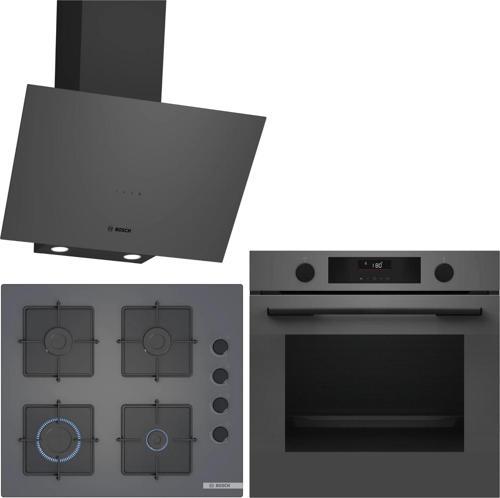 Antrasit Gri Ankastre Set HUA736EN0T-POP6C9P30O-DWK64PJ70T / Buhar Destekli Ankastre Fırın