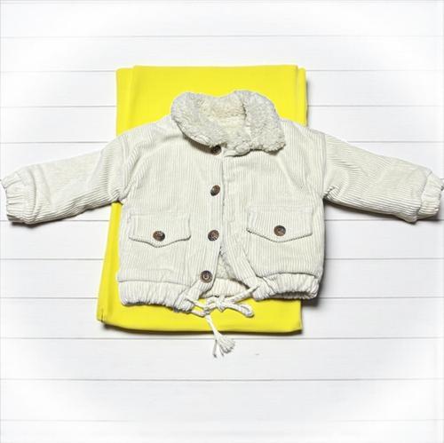 PELUŞLU KADİFE MONT - Bej - 6 Ay Bej