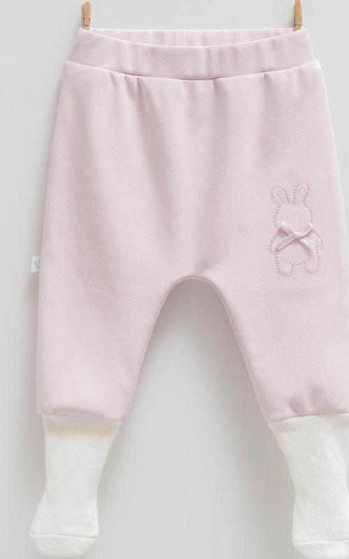 CUTE RABBIT ÇORAPLI BEBEK PANTOLON - CARAMELL  - APK1484 - Lila - 1 - 3 Ay - APK1484-Lila-1 - 3 Ay Lila