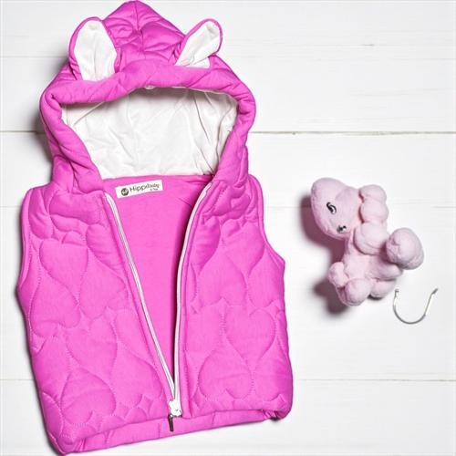 KALP DETAYLI KAPÜŞONLU YELEK - Fuşya - 18 Ay Fuşya