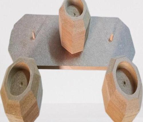 Hobi Adn Dekoratif Sekizgen Mumluk Ahşap MDF HAM CNC Kesim MODEL El Yapım