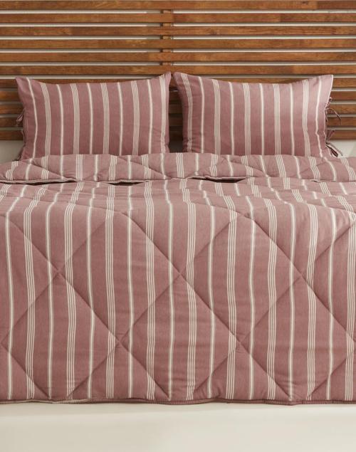 Barlet Tek Kişilik Comfort Set/Uyku Seti Çizgili Bordo