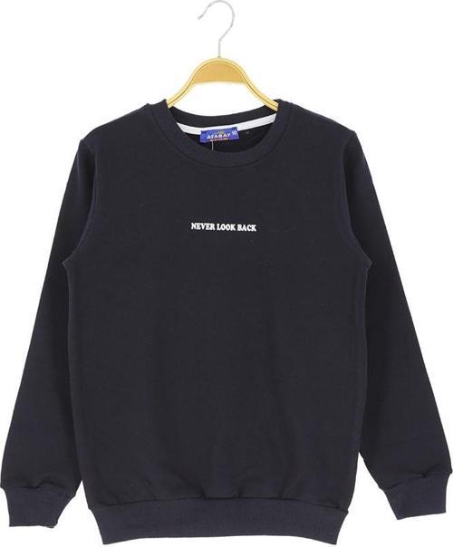 ARKA NEVER LOOK BACK BASKILI İKİ İPLİK ŞARDONLU SWEATSHIRT - ATA30675.0-Lacivert-4 Yaş LACİVERT