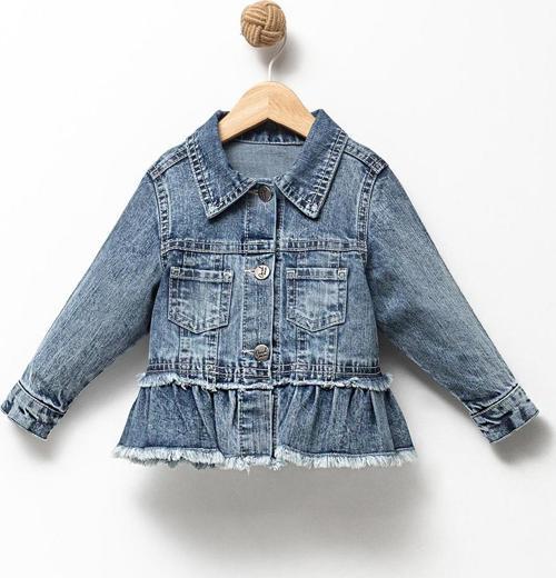 ETEK DETAYLI KIZ DENIM MONT - Mavi - 1 Yaş Mavi