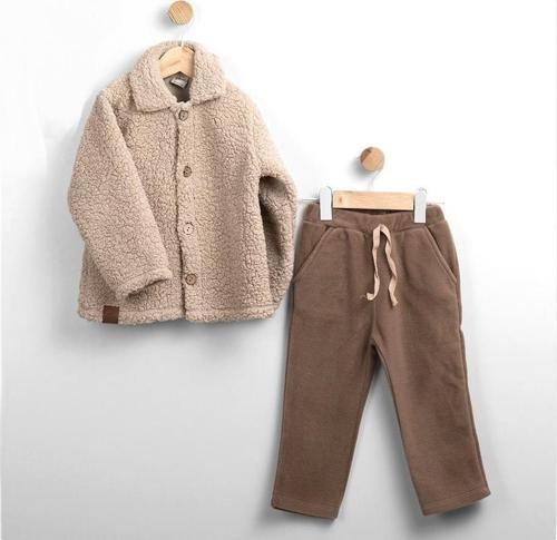 POLARLI PANTOLON PELUŞ CEKET ALT ÜST TAKIM - FLE217551-Bej-2 Yaş Bej