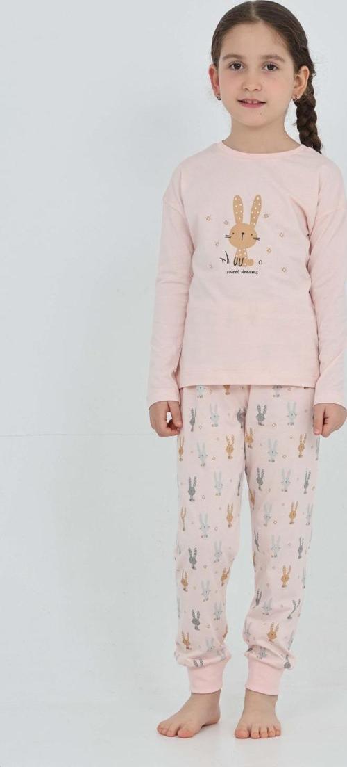 Toontoy Kız Çocuk Tavşan Baskılı Pijama Takım