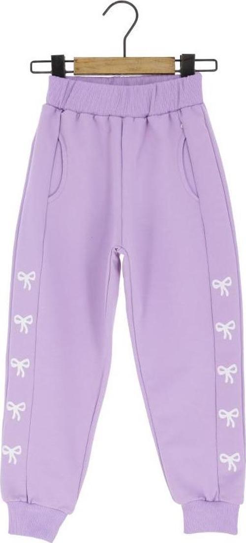 CEPLİ FİYONK BASKILI İKİ İPLİK ŞARDONSUZ EŞOFMAN ALT - Lila - 3 - 4 Yaş Lila