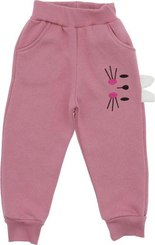 KEDİ NAKIŞLI ÜÇ İPLİK ŞARDONLU EŞOFMAN ALT - Gül Kurusu - 5 - 6 Yaş - ATA30365.0-Gül Kurus-5 - 6 Yaş Gül Kurusu