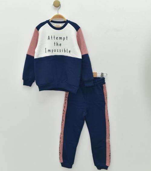 IMPOSSIBLE BASKILI KIZ EŞOFMAN TAKIM - Lacivert - 5 Yaş LACİVERT