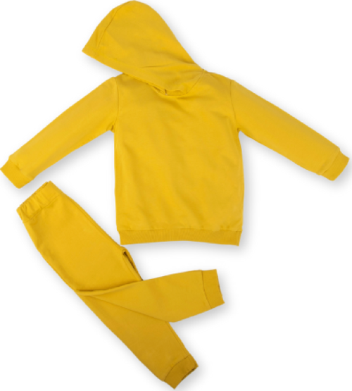BASIC KAPÜŞONLU İKİ İPLİK ALT ÜST TAKIM - NEC251599-Sarı-5 - 6 Yaş Sarı