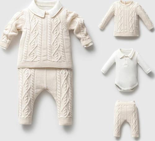 NİPPERLAND BERT TRİKO ALT ÜST TAKIM - Krem - 12 Ay Krem