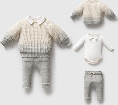 NİPPERLAND SELANİK ÖRGÜLÜ TRİKO ALT ÜST TAKIM - Gri - 6 Ay Gri