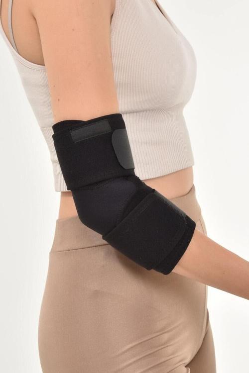 Standart Dirseklik Tenisçi Dirsekliği Dirsek Destekleyici Silikon Destekli Siyah