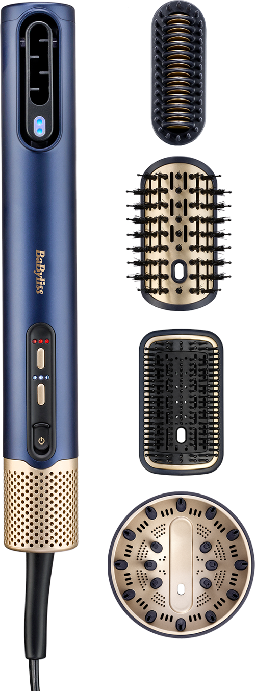Saç Kurutma ve Şekillendirme Seti Air Wand, Difüzör ve Paddle Başlık dahil, 1600W, 4 Başlık, İyon Teknolojisi