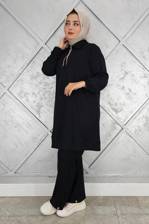 KADIN DÜĞME DETAYLI TESETTÜR TAKIM