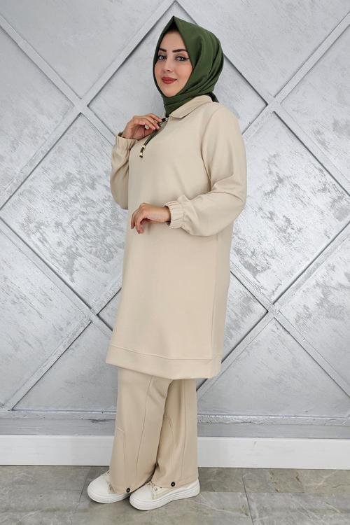 KADIN DÜĞME DETAYLI TESETTÜR TAKIM