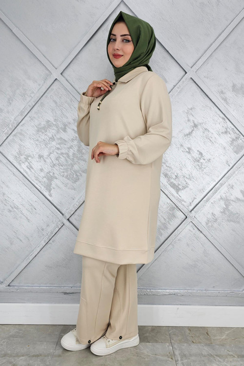 KADIN DÜĞME DETAYLI TESETTÜR TAKIM