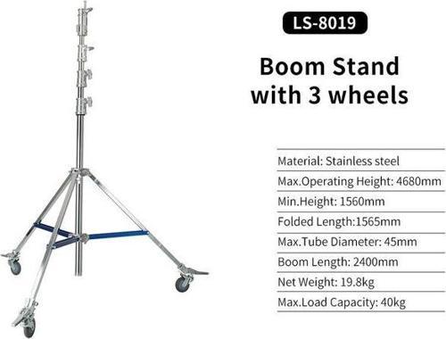 LS-8019 Işık Ayağı – Tekerlekli (Çelik)