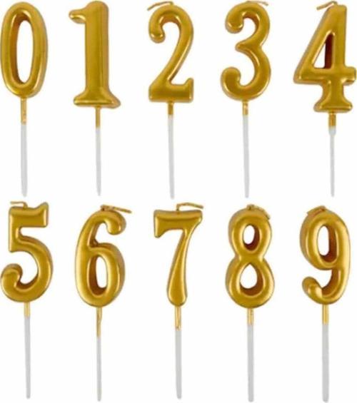 0 Gold Mum 13 Cm Büyük Boy Rakam Doğum Günü Pasta Süsleme